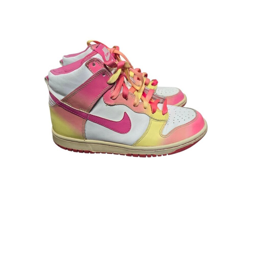 Nike Dunk High GS Rainbow Pink Yellow Sneaker6 Y